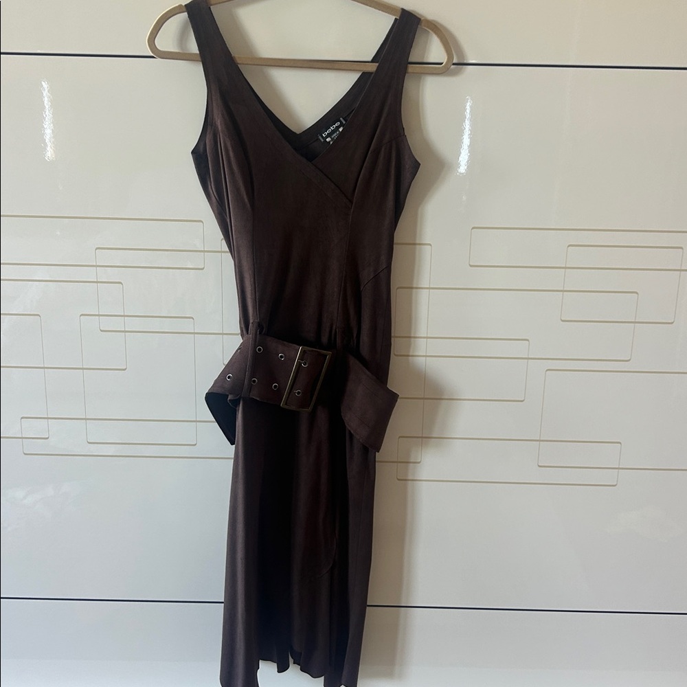 Bebe Chocolate Brown V-Neck Dress